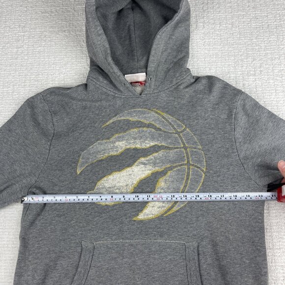 Toronto Raptors Mitchell & Ness NBA Sweatshirt Hoodie Gray Golden logo Men M - Picture 10 of 16